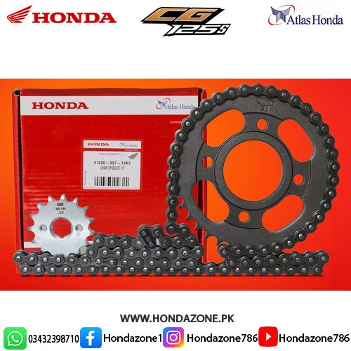 CPL Chain & Sprocket Kit – Honda CG 125 M1 2002-2005 – Heavy Duty Black Set CSK 039