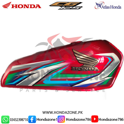 Red Fuel Tank and Side Cover Set for Honda CG125 2023 Model