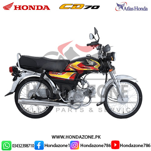 Honda CD70 2026 Red Color Model with Fuel-Efficient Engine.
