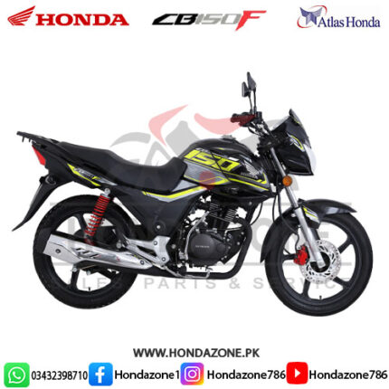 Honda CB150F 2025 black model side view with mountains background - Adventure Redefined