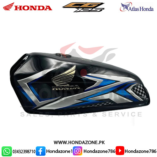 Black fuel tank set with side covers for CG125 2025 – genuine Honda motorcycle part