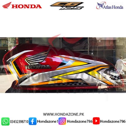 Honda CG125 2025 Fuel Tank Set in Red with Side Covers – Genuine replacement parts with premium finish and new model graphics.