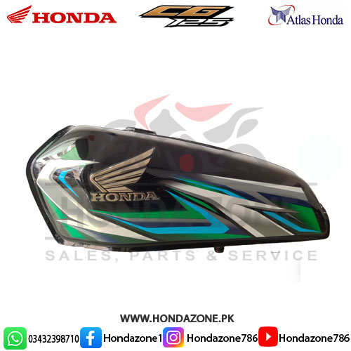 Black Fuel Tank and Side Cover Set for Honda CG125 2023 Model