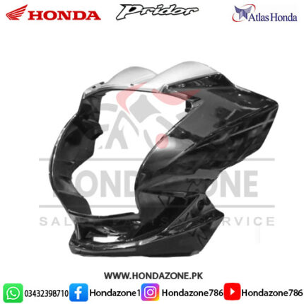 Black Front Cowl Visor for Honda Pridor – High Quality Plastic Finish