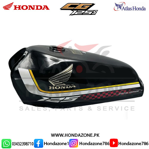 Chrome Black Fuel Tank and Side Covers for CG125 Self 2024-25 – Premium Quality