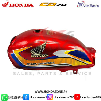 Red Fuel Tank and Side Cover Set for Honda CD70 2025 – Original Atlas Honda