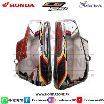 Shiny chrome side cover set for Honda CG125 Self 2019 and 2020, metallic right and left body