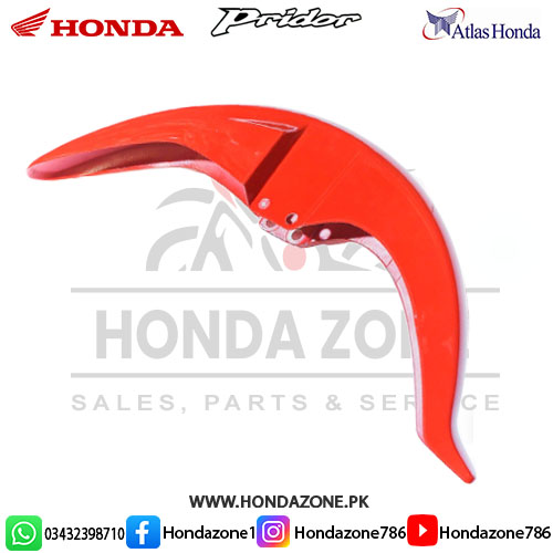 Red front fender mudguard for Honda Pridor – durable plastic with factory color match