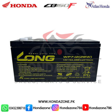 Long Dry Battery 12V 7 Amp for Honda CB150F Motorcycle
