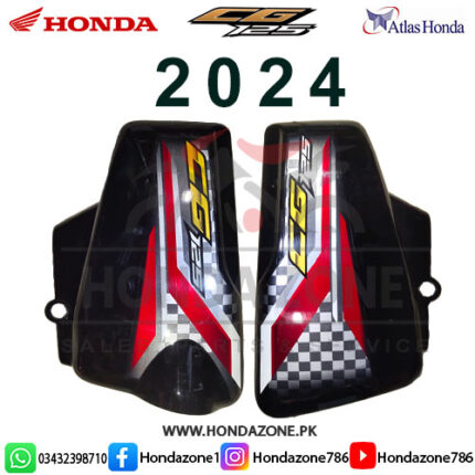 Genuine Atlas Honda Side Cover Set for Honda CG125 BLACK 2024