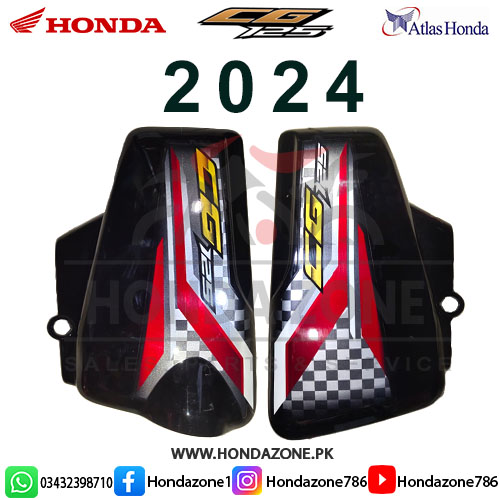Genuine Atlas Honda Side Cover Set for Honda CG125 BLACK 2024