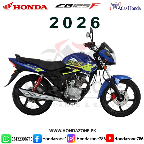 Honda CB125F 2026 blue color motorcycle