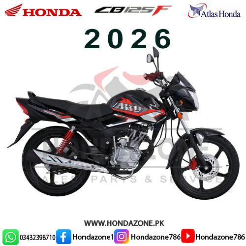 Honda CB125F 2026 black color motorcycle