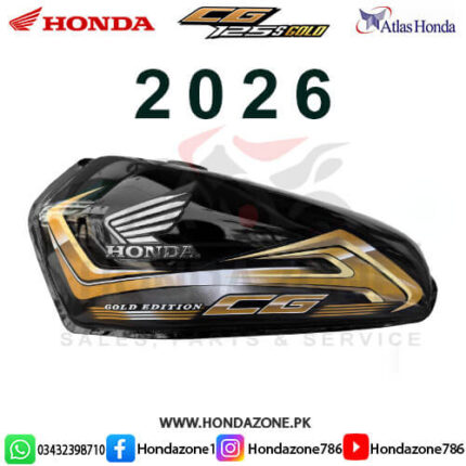 Honda CG125 Self Black Gold 2026 Fuel Tank Set with Side Covers – Genuine Atlas Honda