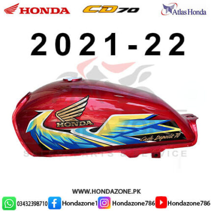 Fuel Tank & Side Cover Set for Honda CD70 2021–22 – Genuine Atlas Honda body set